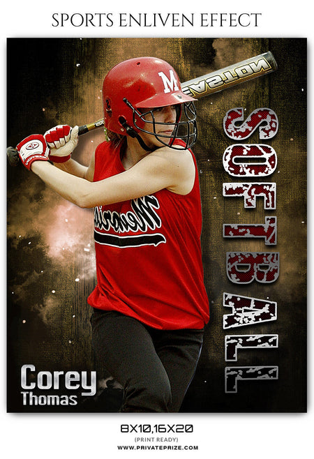 COREY THOMAS - SOFTBALL SPORTS PHOTOGRAPHY - Photography Photoshop Template