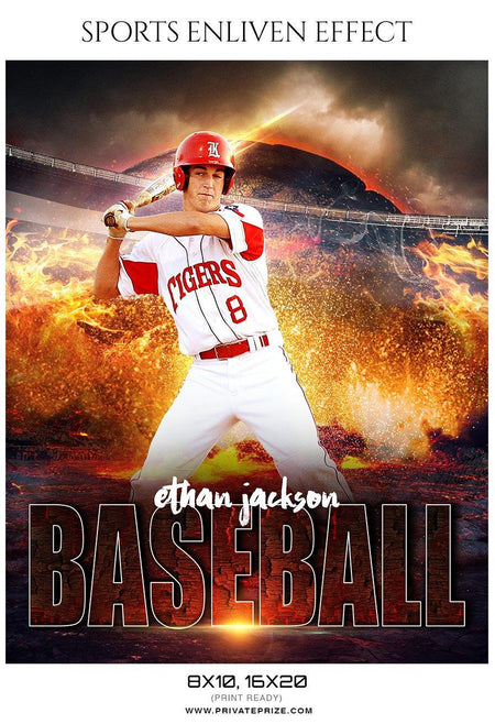 Ethan Jackson - Baseball Sports Enliven Effects Photography Template - PrivatePrize - Photography Templates