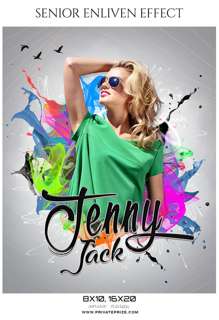 Jenny Jack - Senior Enliven Effect Photography Template - Photography Photoshop Template
