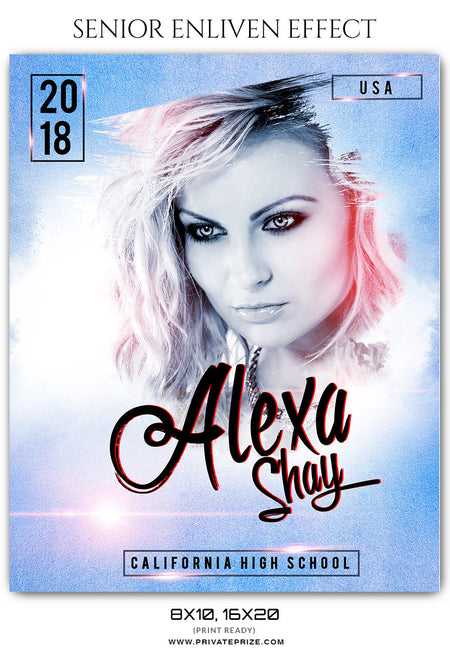 ALEXA SHAY - SENIOR ENLIVEN EFFECT - Photography Photoshop Template