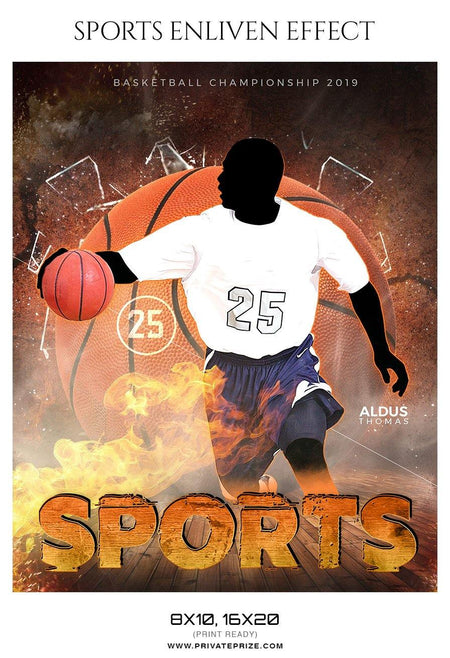 Aldus Thomas - Basketball Sports Enliven Effect Photography Template - PrivatePrize - Photography Templates