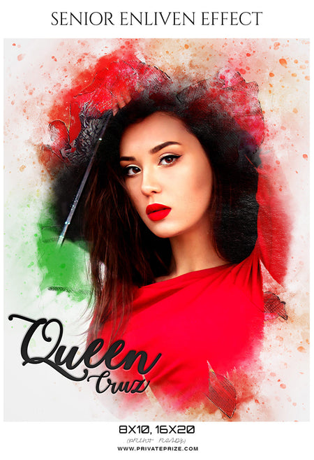 Queen Cruz - Senior Enliven Effect Photography Template - Photography Photoshop Template