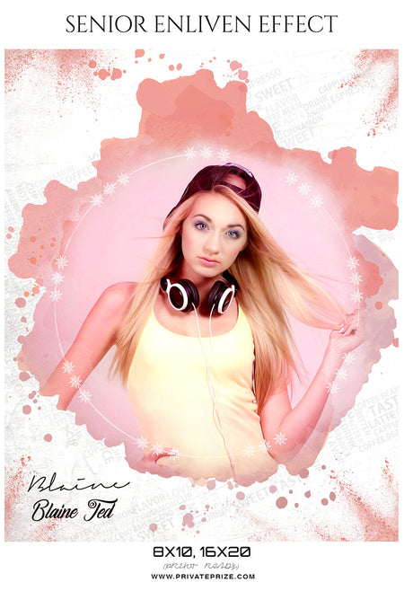 Blaine Ted - Senior Enliven Effect Photography Template - Photography Photoshop Template