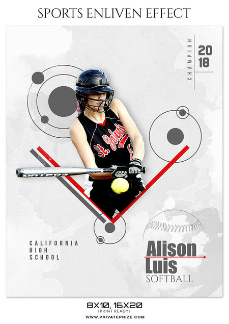ALISON LUIS - SOFTBALL SPORTS PHOTOGRAPHY - Photography Photoshop Template