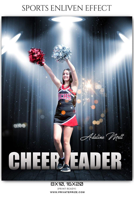 Adaline Mett - Cheerleader Sports Enliven Effect Photoshop Template - PrivatePrize - Photography Templates
