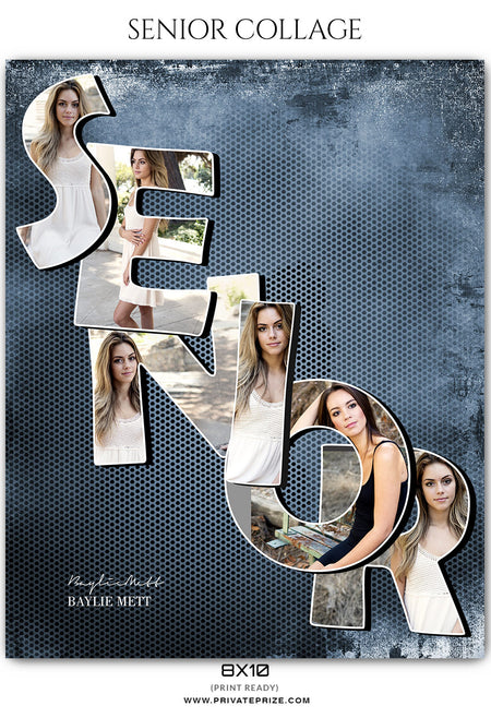 Baylie Mett  - Senior Collage Photography Template - Photography Photoshop Template