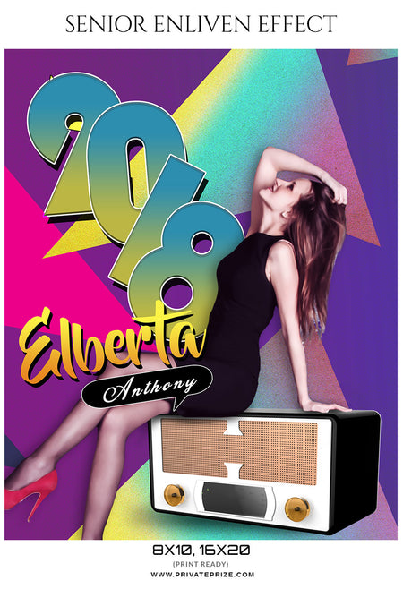 Elberta Anthony - Senior Enliven Effect Photography Template - Photography Photoshop Template