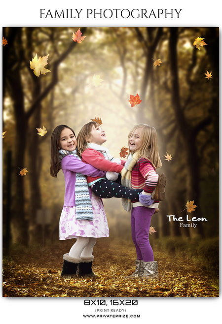 The Leon Family - Family Photograph - Photography Photoshop Template