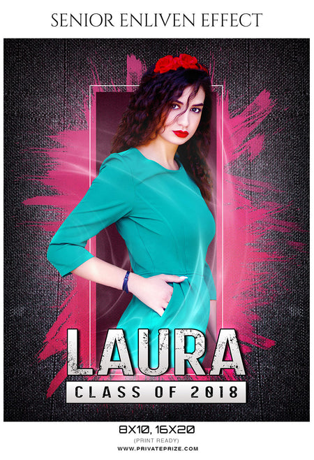 Laura - Senior Enliven Effect Photography Template - Photography Photoshop Template