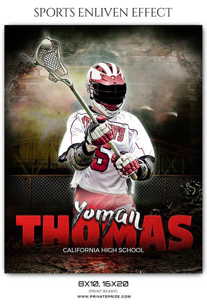 Yoman Thomas Lacrosse Sports Enliven Effects Photoshop Template