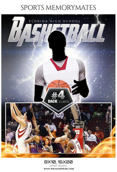 Dack Curtis - Basketball Sports Memory Mates Photography Template - PrivatePrize - Photography Templates