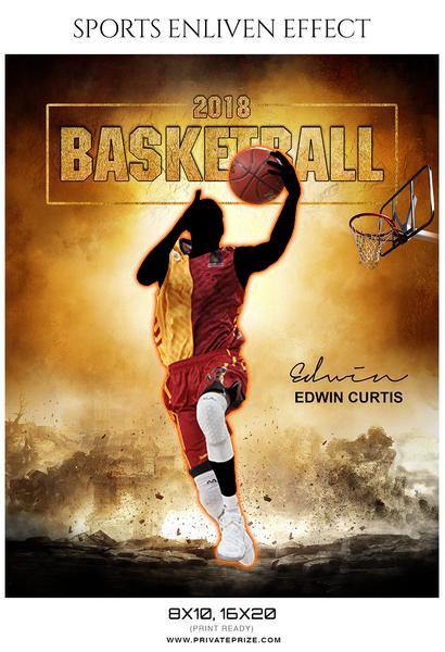 Edwin Curtis - Basketball Sports Enliven Effects Photography Template - PrivatePrize - Photography Templates