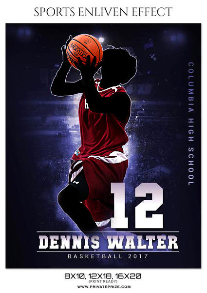 Dennis Walter- Basketball- Sports Photography- Enliven Effects - Photography Photoshop Template