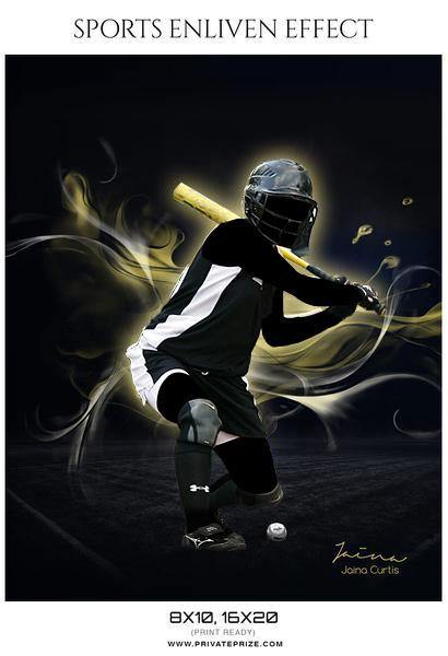 Jaina Curtis - Softball Sports Enliven Effects Photography Template - PrivatePrize - Photography Templates