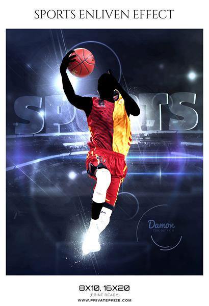 Damon Thompson - Basketball Sports Enliven Effects Photography Template - PrivatePrize - Photography Templates