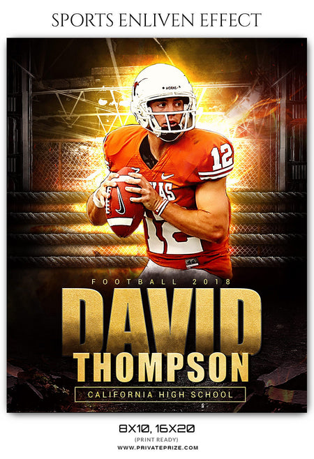 DAVID THOMPSON - FOOTBALL SPORTS PHOTOGRAPHY - Photography Photoshop Template