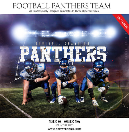 Panthers2017 Football Template -  Enliven Effects - Photography Photoshop Templates
