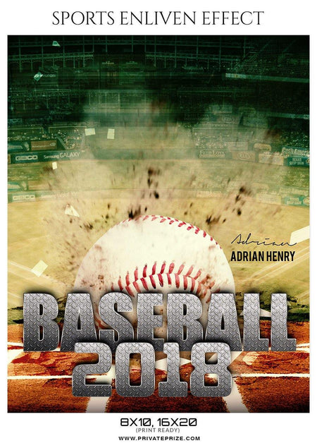 Adarian Henry - Baseball Sports Enliven Effects Photography Template - PrivatePrize - Photography Templates
