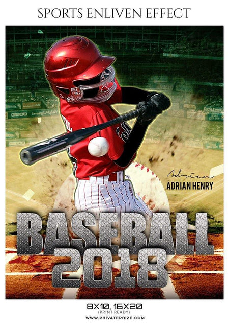 Adarian Henry - Baseball Sports Enliven Effects Photography Template - PrivatePrize - Photography Templates