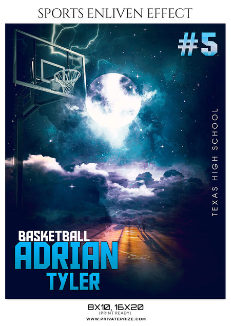 ADRIAN TYLER-BASKETBALL - SPORTS ENLIVEN EFFECT - Photography Photoshop Template