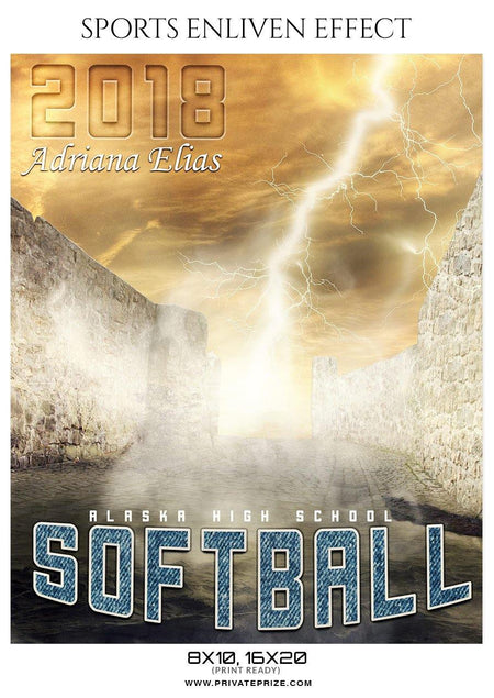 Adriana Elias  - Softball Sports Enliven Effect Photography Template - PrivatePrize - Photography Templates