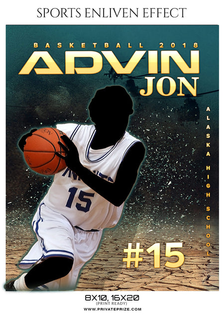 ADVIN-JON-BASKETBALL- SPORTS ENLIVEN EFFECT - Photography Photoshop Template
