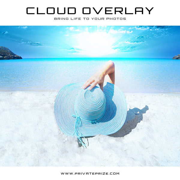 Cloud Overlay - Beach Sun - Photography Photoshop Templates