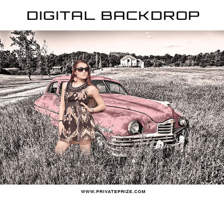 Digital Backdrop - Vintage Car - Photography Photoshop Template