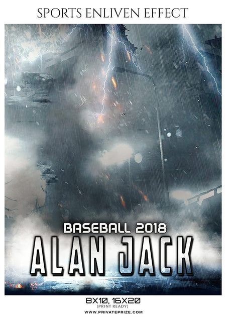 Alan Jack - Baseball Sports Enliven Effects Photography Template - Photography Photoshop Template