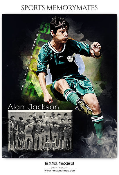 Alan Jackson - Soccer Sports Memory Mates Photography Template - Photography Photoshop Template