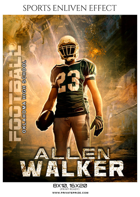 Allen Walker - Football Sports Enliven Effects Photoshop Template - Photography Photoshop Template