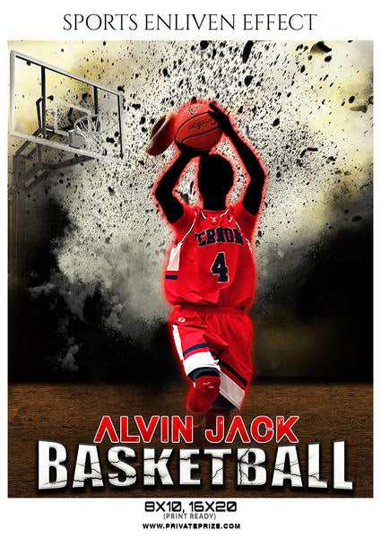 Alvin Jack - Basketball Sports Enliven Effects Photography Template - Photography Photoshop Template