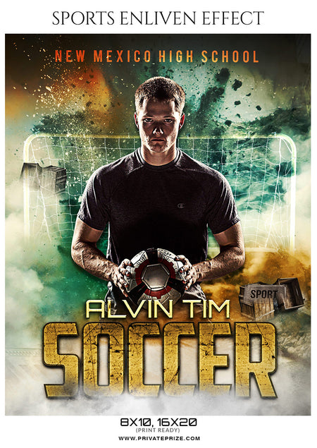 Alvin Tim - Soccer Sports Enliven Effects Photoshop Template - Photography Photoshop Template