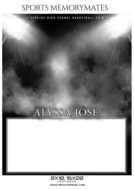 Alyssa Jose - Basketball Sports Memory Mates Photography Template - Photography Photoshop Template