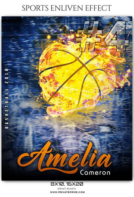 Amelia Cameron - Basketball Sports Enliven Effects Photography Template - PrivatePrize - Photography Templates