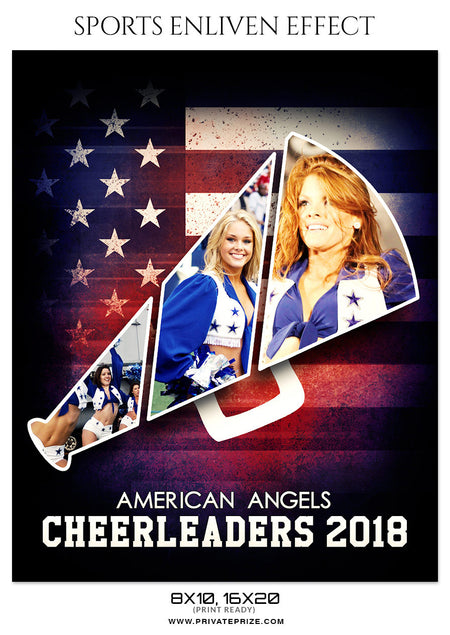AMERICAN CHEERLEADERS - SPORTS ENLIVEN EFFECT - Photography Photoshop Template