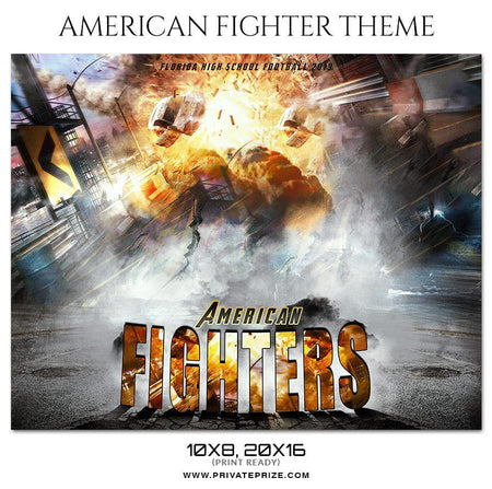 American Fighters - Football Themed Sports Photography Template - PrivatePrize - Photography Templates