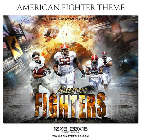 American Fighters - Football Themed Sports Photography Template - PrivatePrize - Photography Templates
