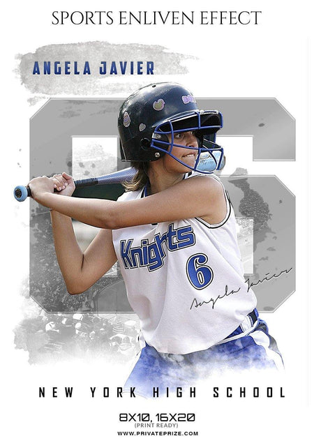 Angela Javier - Softball Sports Enliven Effects Photography Template - PrivatePrize - Photography Templates