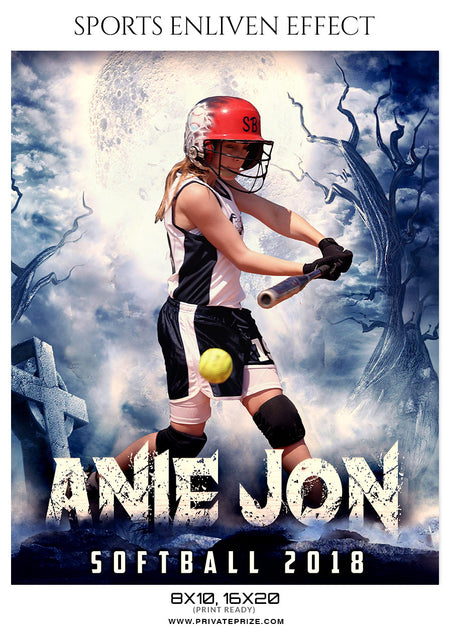 Anie John - Softball Sports Enliven Effects Photography Template - Photography Photoshop Template