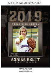 Annika Brett - Softball Sports Memory Mates Photography Template