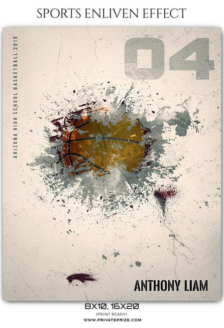 Anthony Liam - Basketball  Enliven Effects Sports Photography Template - PrivatePrize - Photography Templates