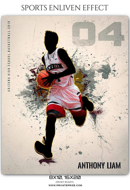 Anthony Liam - Basketball  Enliven Effects Sports Photography Template - PrivatePrize - Photography Templates