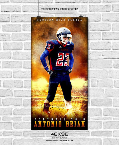 Antonio Brain - Football Sports Banner Photoshop Template - PrivatePrize - Photography Templates