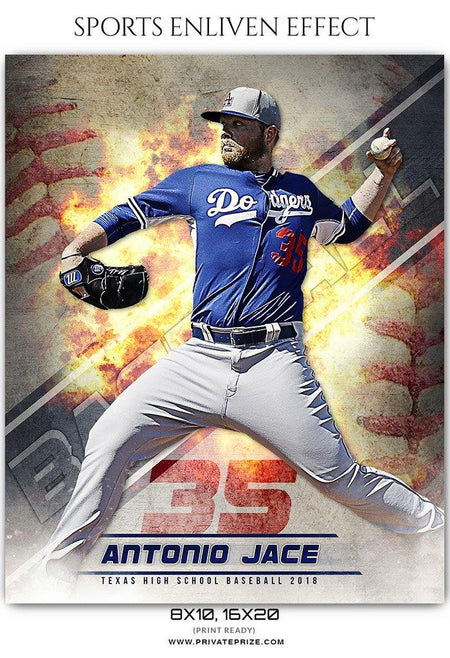 Antonio Jace - Baseball Sports Enliven Effects Photography Template - PrivatePrize - Photography Templates