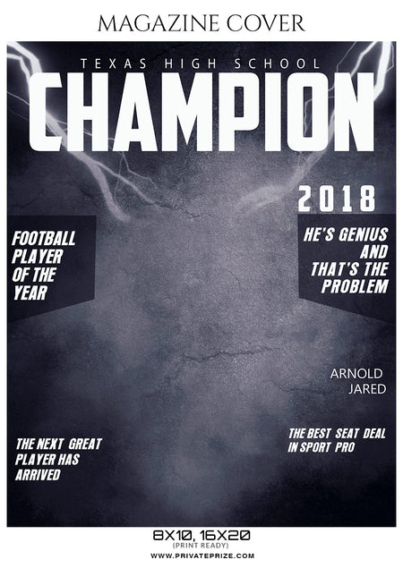 Arnold Jared - Football Sports Magazine Cover Photography Templates - Photography Photoshop Template