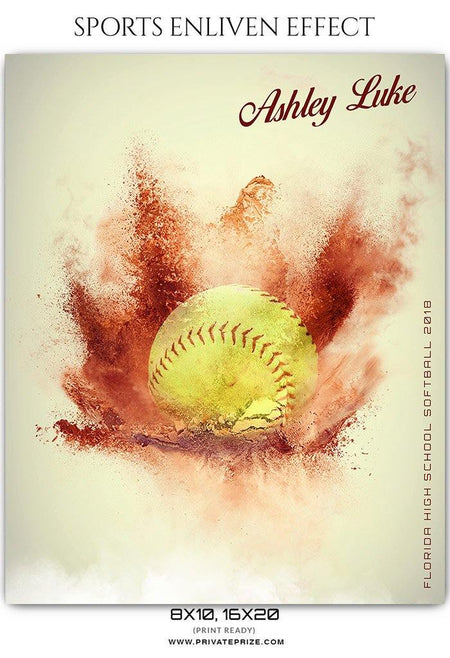 Ashley luke - Softball Sports Enliven Effects Photography Template - PrivatePrize - Photography Templates