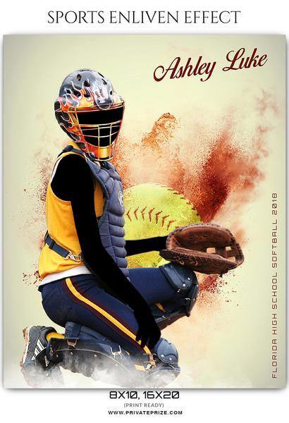 Ashley luke - Softball Sports Enliven Effects Photography Template - PrivatePrize - Photography Templates