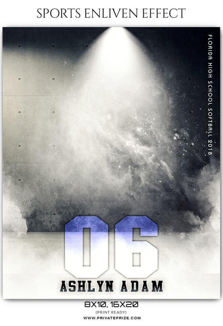 Ashlyn Adam - Softball Sports Enliven Effect Photography Template - PrivatePrize - Photography Templates