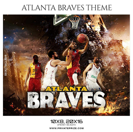 Atlanta Braves - Basketball Theme Sports Photography Template - PrivatePrize - Photography Templates